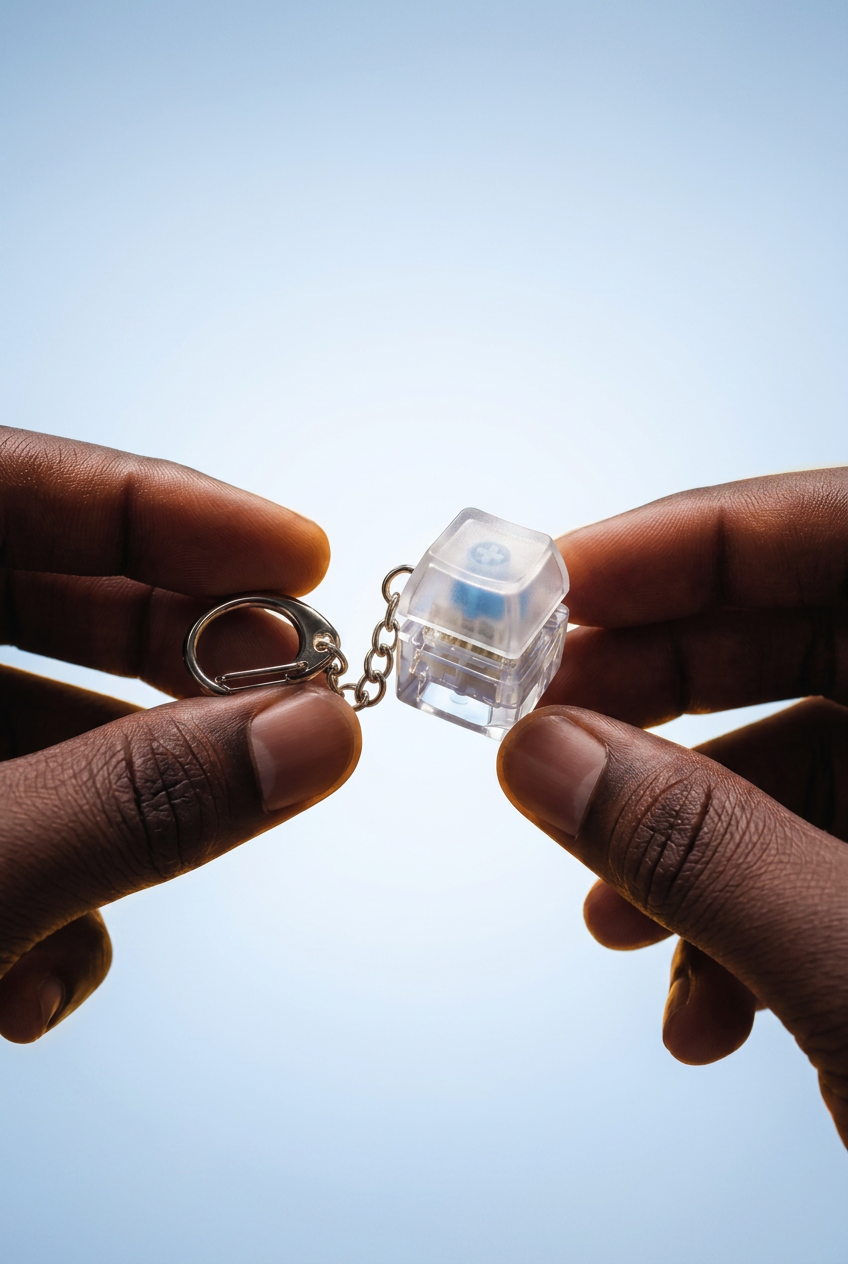 MiniClick Original – מחזיק מפתחות LED עם קליק מכני מספק